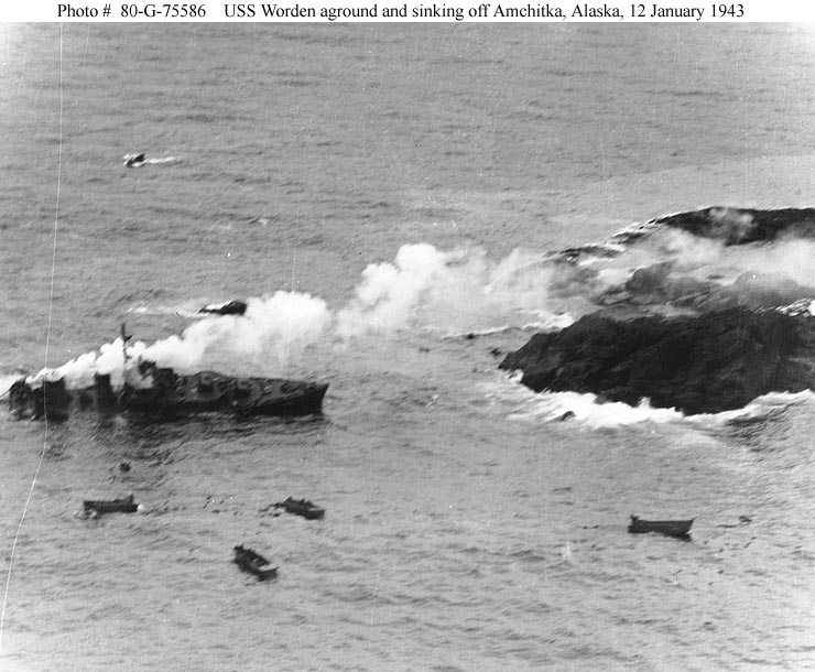 Sinking off Amchitka, Alaska, 12 January 1943