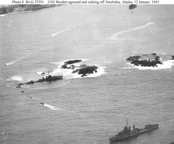 Sinking off Amchitka, Alaska, 12 January 1943