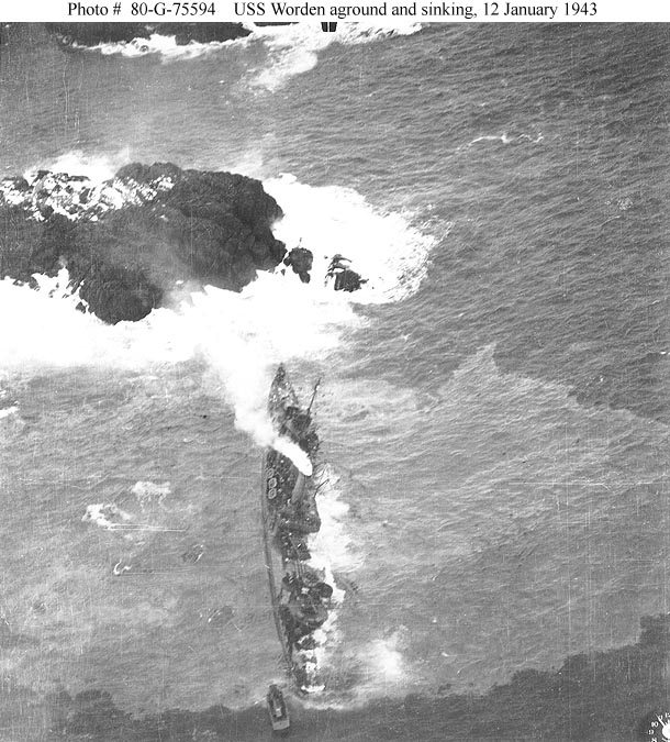 Sinking off Amchitka, Alaska, 12 January 1943